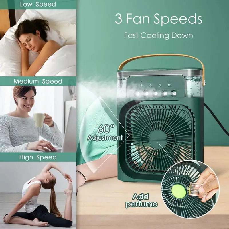 Ventilateur Refroidisseur Portable 3-en-1 – Climatiseur & Humidificateur de Bureau