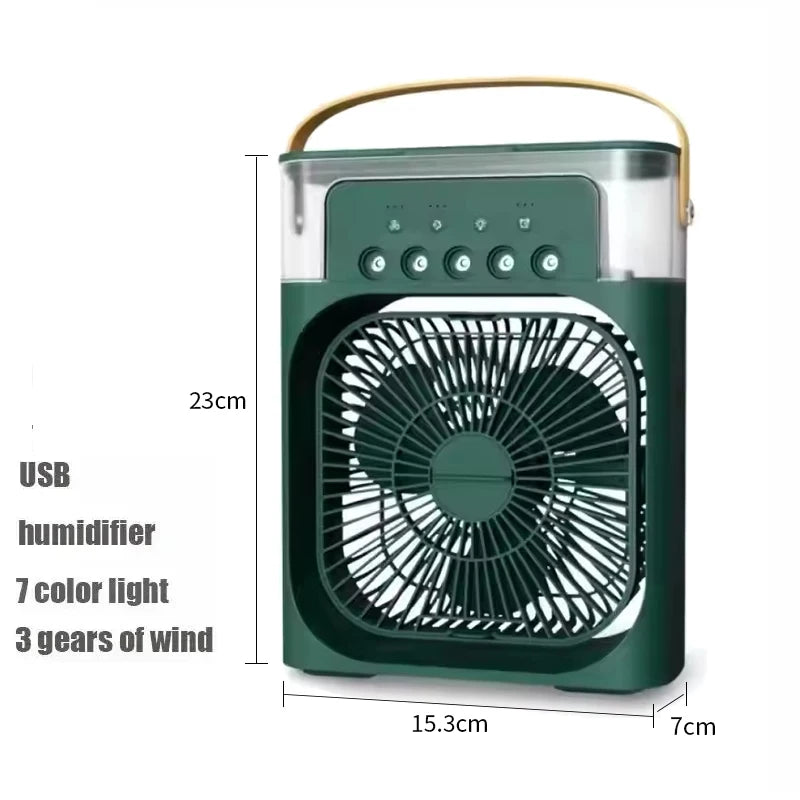 Ventilateur Rafraîchisseur 3-en-1 — Portable avec LED 7 Couleurs