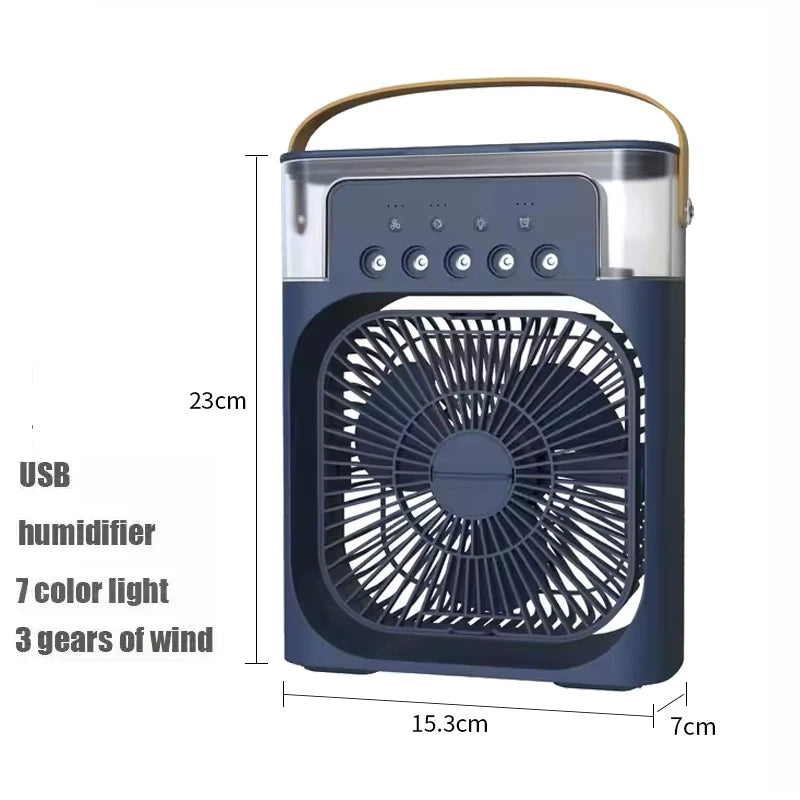 Ventilateur Rafraîchisseur 3-en-1 — Portable avec LED 7 Couleurs
