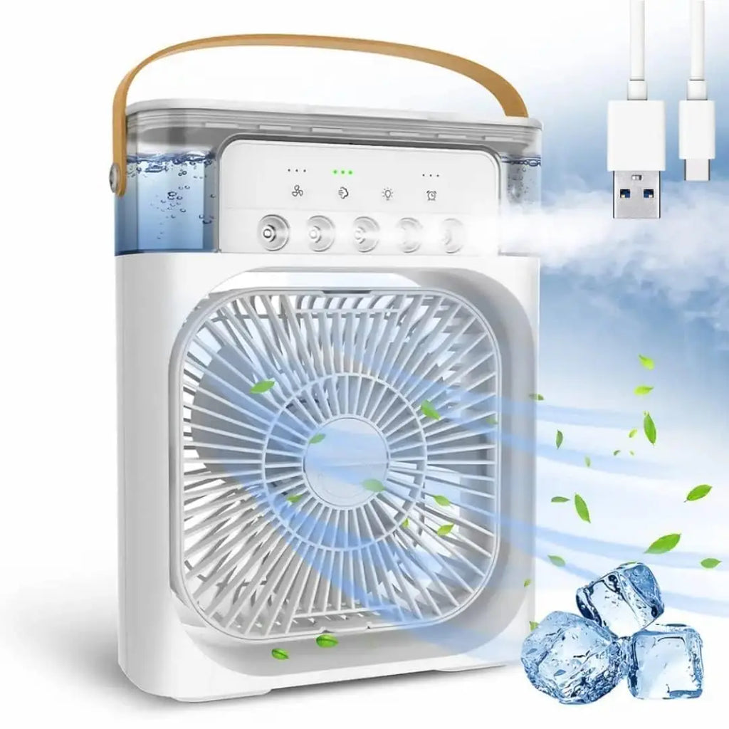 Ventilateur Refroidisseur Portable 3-en-1 – Climatiseur & Humidificateur de Bureau