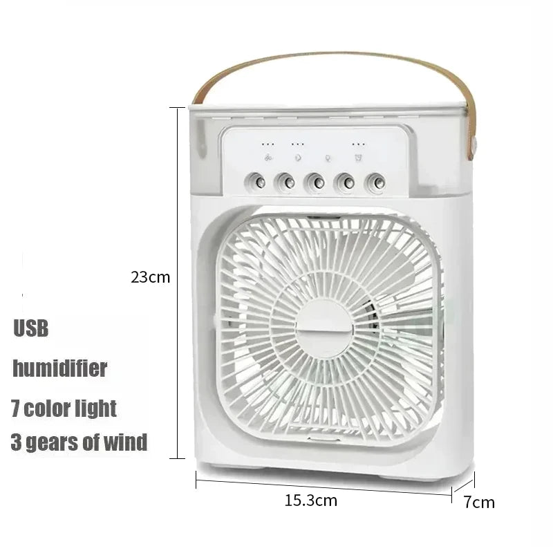 Ventilateur Rafraîchisseur 3-en-1 — Portable avec LED 7 Couleurs